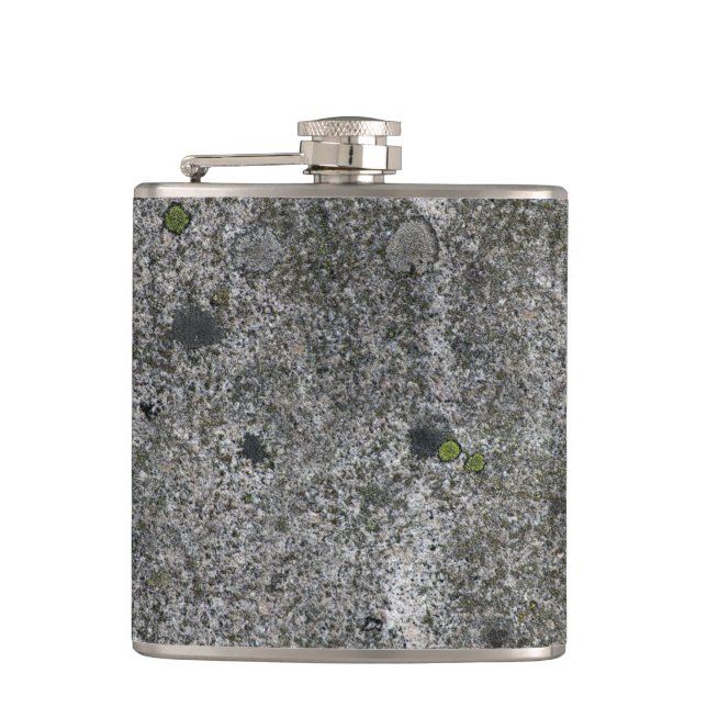 Granite Grey with Green Moss Hip Flask (Front)