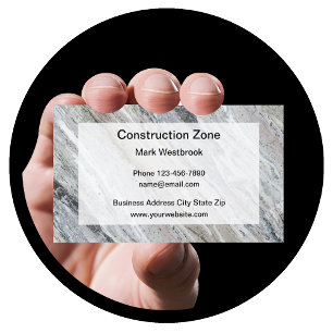Granite Pattern Construction Business Cards