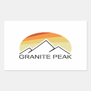 Granite Peak Montana Retro Rectangular Sticker