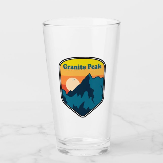 Granite Peak Montana Sunrise Glass (Front)