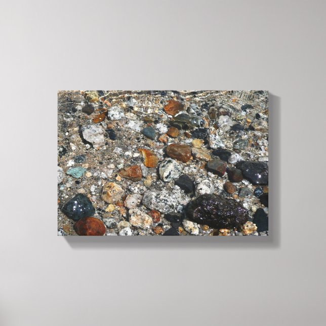 Granite Pebbles in Tenaya Lake at Yosemite Canvas Print (Front)