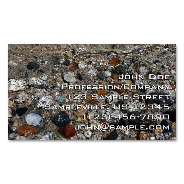 Granite Pebbles in Tenaya Lake at Yosemite Magnetic Business Card (Front)