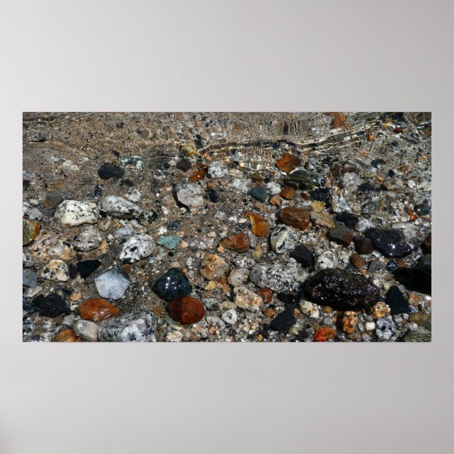 Granite Pebbles in Tenaya Lake at Yosemite Poster (Front)