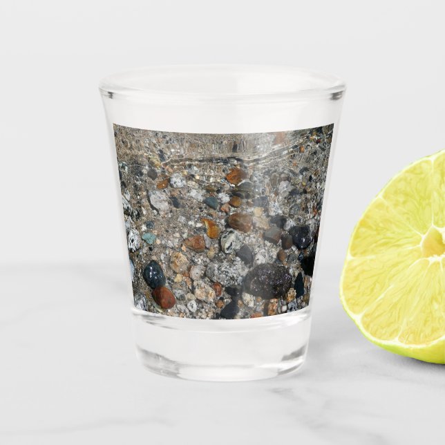 Granite Pebbles in Tenaya Lake at Yosemite Shot Glass (Front)