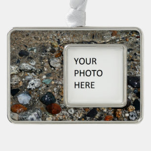 Granite Pebbles in Tenaya Lake at Yosemite Silver Plated Framed Ornament