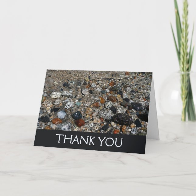 Granite Pebbles in Tenaya Lake at Yosemite Thank You Card (Front)