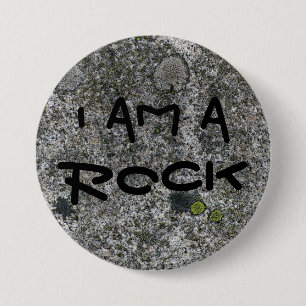 Granite Rock Grey I am a Rock 7.5 Cm Round Badge