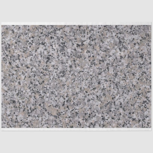 Granite Rock Marble Modern Black Grey Decoupage Tissue Paper (Front)