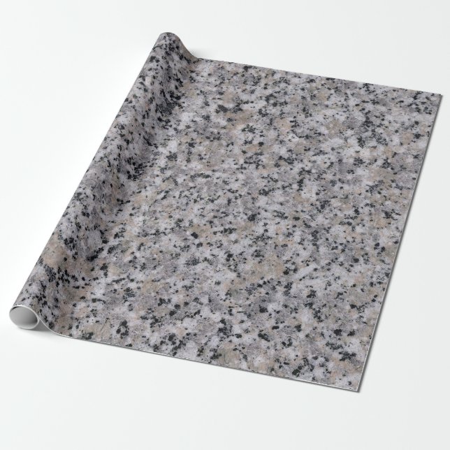 Granite Rock Marble Modern Black Grey Decoupage Wrapping Paper (Unrolled)