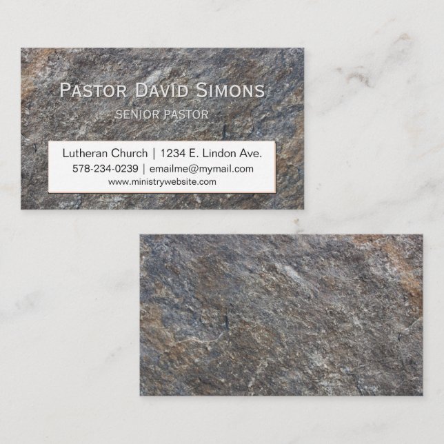 Granite Rock Pastor Ministry Business Card (Front/Back)