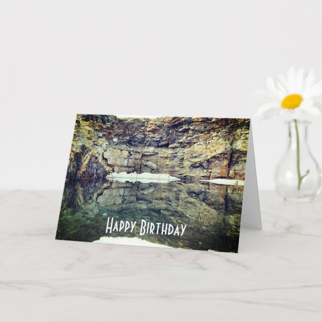 Granite Rock Reflections 1 Nature Birthday Card (Small Plant)