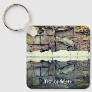 Granite Rock Wall Reflections Personalised Key Ring
