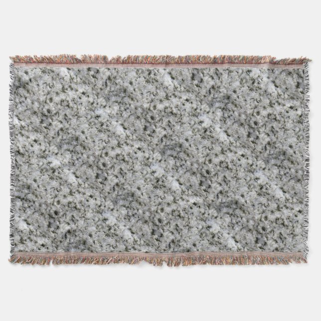 Granite Rock White Throw Blanket (Front)