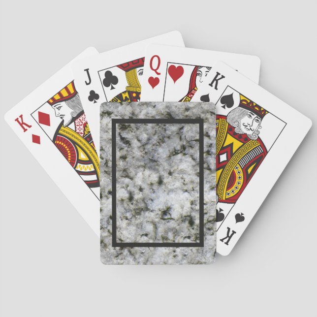 Granite Rock White with Black Frame Playing Cards (Back)