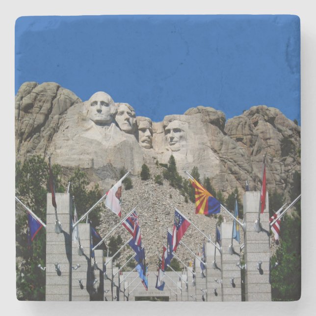 Granite Sculpture of American Presidents Stone Coaster (Front)