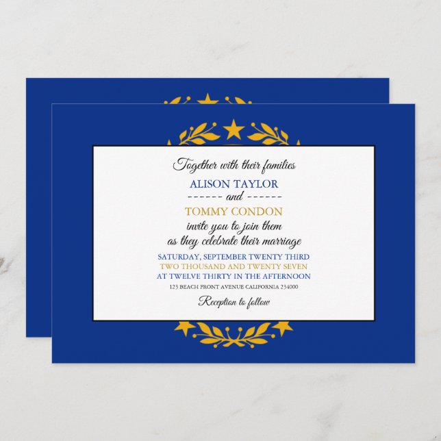 Granite Stater Flag, Flag of New Hampshire Wedding Invitation (Front/Back)