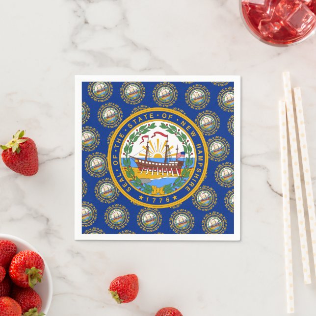 Granite Stater Flag & Seal, New Hampshire Napkin (Insitu)