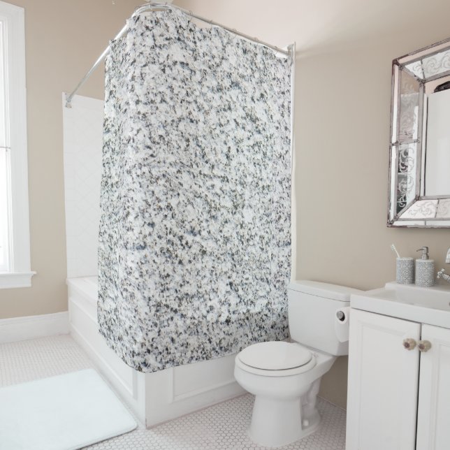 Granite surface pattern shower curtain (In Situ)