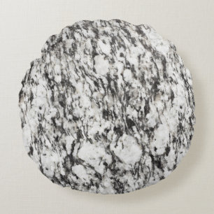 Granite texture   Background of marble in black Round Cushion