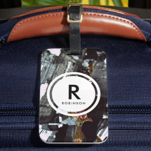 Granite Thin Section Monogram Luggage Tag