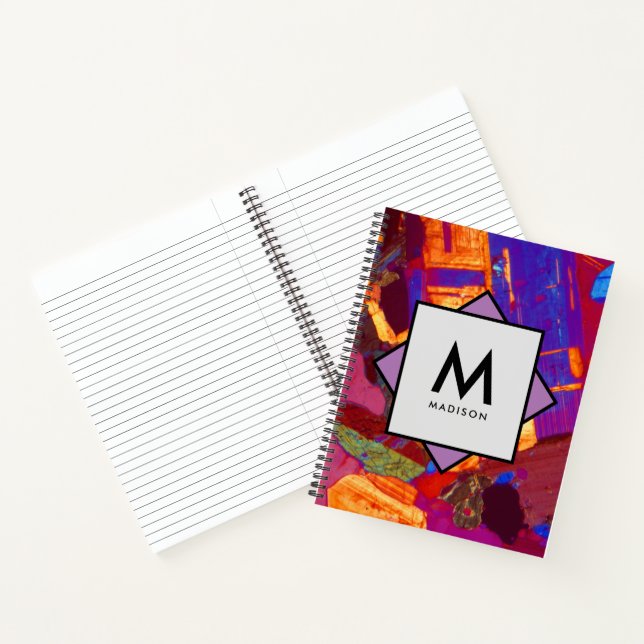 Granite Thin Section with Name and Monogram on Notebook (Inside)