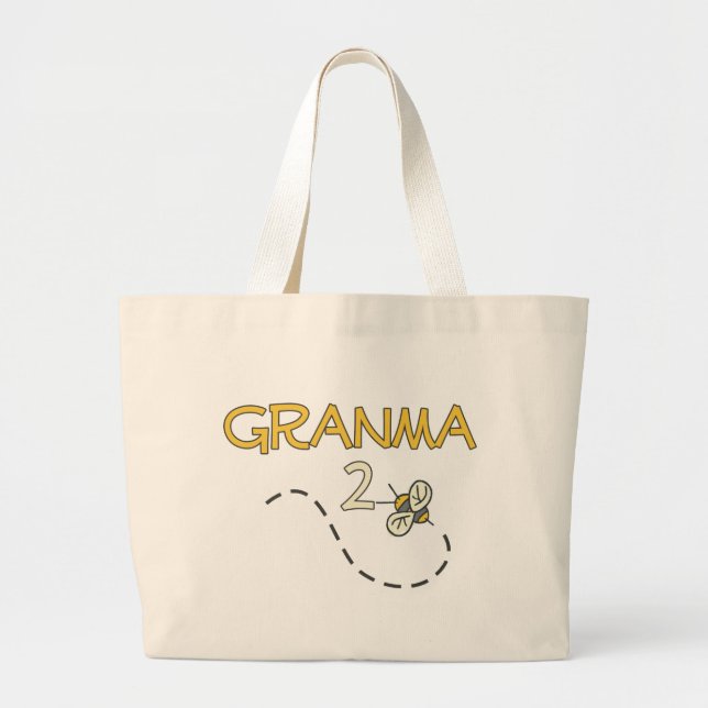 Granma 2 Bee Large Tote Bag (Front)
