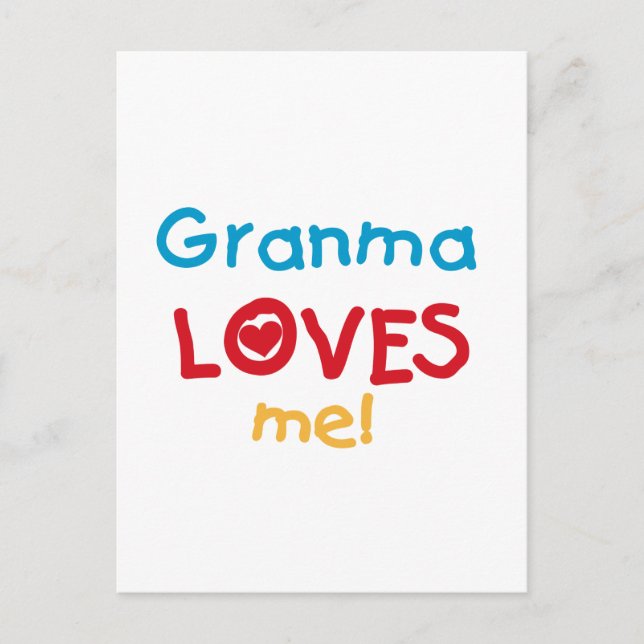 Granma Loves Me T-shirts and Gifts Postcard (Front)
