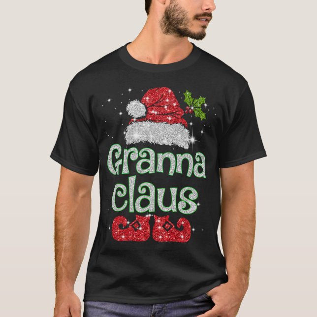 Granna Claus Santa Funny Christmas Pajama Matching T-Shirt (Front)