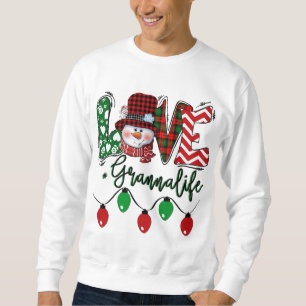 Granna Snowman Love Granna Life Christmas Red Plai Sweatshirt