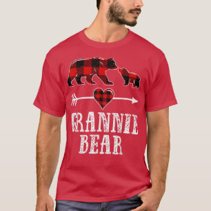 Grannie Bear , Christmas Grandma Bear Plaid Pajama T-Shirt