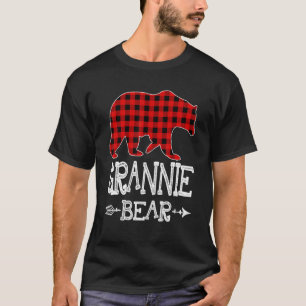 Grannie Bear Christmas Pajama Red Plaid Buffalo Fa T-Shirt