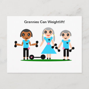 Grannies Can Weightlift Postcard