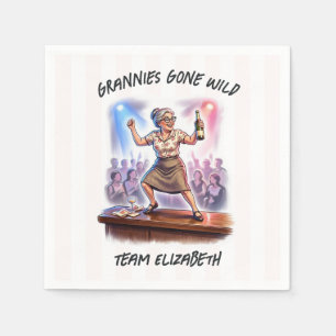 Grannies Gone Wild Funny Dancing Bachelorette Napkin