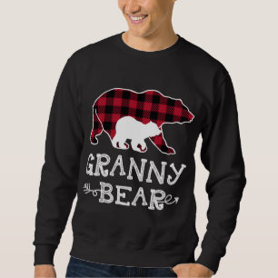Granny Bear Christmas Pajama Red Plaid Buffalo Fam Sweatshirt