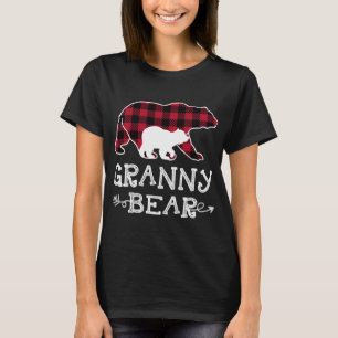 Granny Bear Christmas Pajama Red Plaid Buffalo Fam T-Shirt