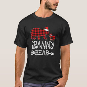 Granny Bear Christmas Pajama Red Plaid Buffalo Fam T-Shirt