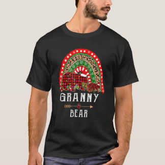 Granny Bear Christmas Rainbow Leopard Family Chris T-Shirt