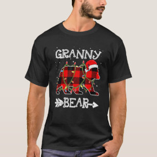 Granny Bear  Red Buffalo Plaid Mom Bear Pajama T-Shirt