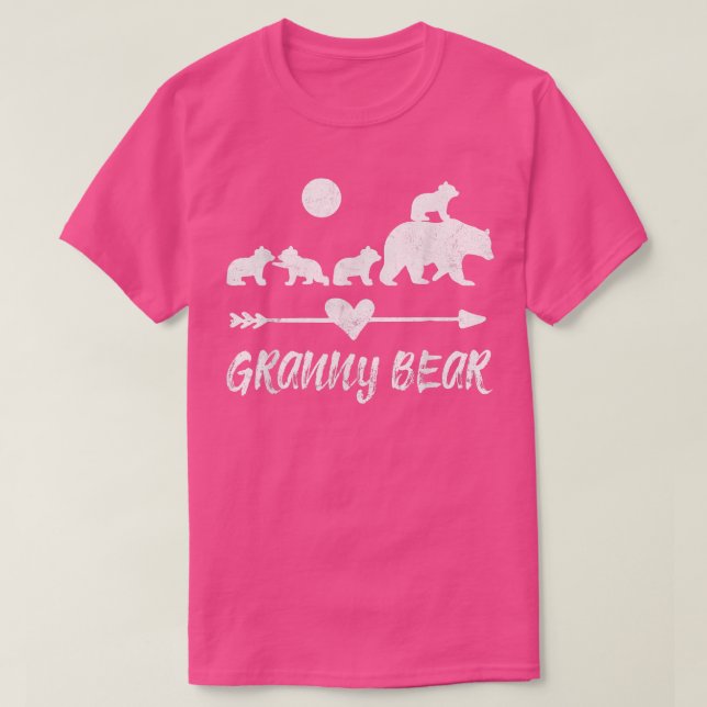 Granny Bearwith Four Cute Bear Cubs Gift  T-Shirt (Design Front)