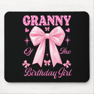 Granny birthday girl matching coquette pink bow mouse pad