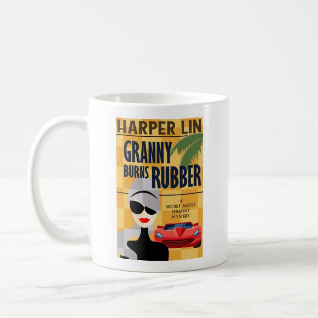 Granny Burns Rubber by Harper Lin Book Cover Mug (Left)