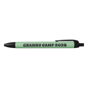 Granny Camp Retro Green Text Black Ink Pen