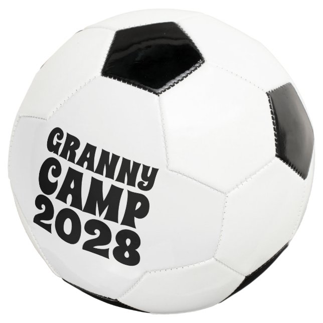 Granny Camp Retro Text Soccer Ball (Three Quarter)