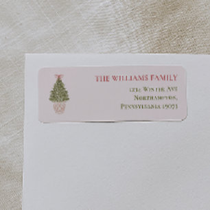 Granny Chic Coquette Christmas Tree Return Address