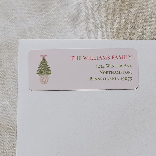 Granny Chic Coquette Christmas Tree Return Address (Creator Uploaded)
