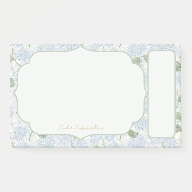 Granny Chic Hydrangea Floral Customisable Post-it Notes (Front)