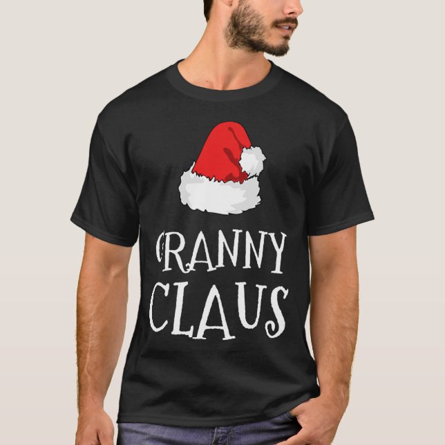 Granny Claus Christmas Hat Family Group Matching P T-Shirt (Front)