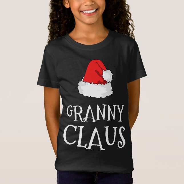 Granny Claus Christmas Hat Family Group Matching P T-Shirt (Front)