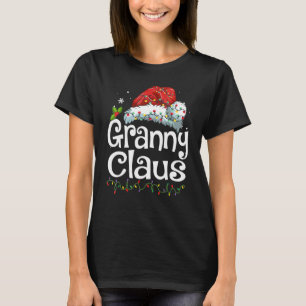 Granny Claus Santa Hat Christmas Pajama Family Mat T-Shirt