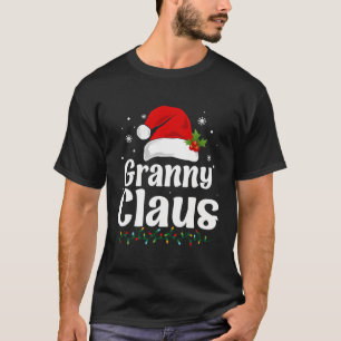 Granny Claus Santa Hat Heart Christmas Love T-Shirt